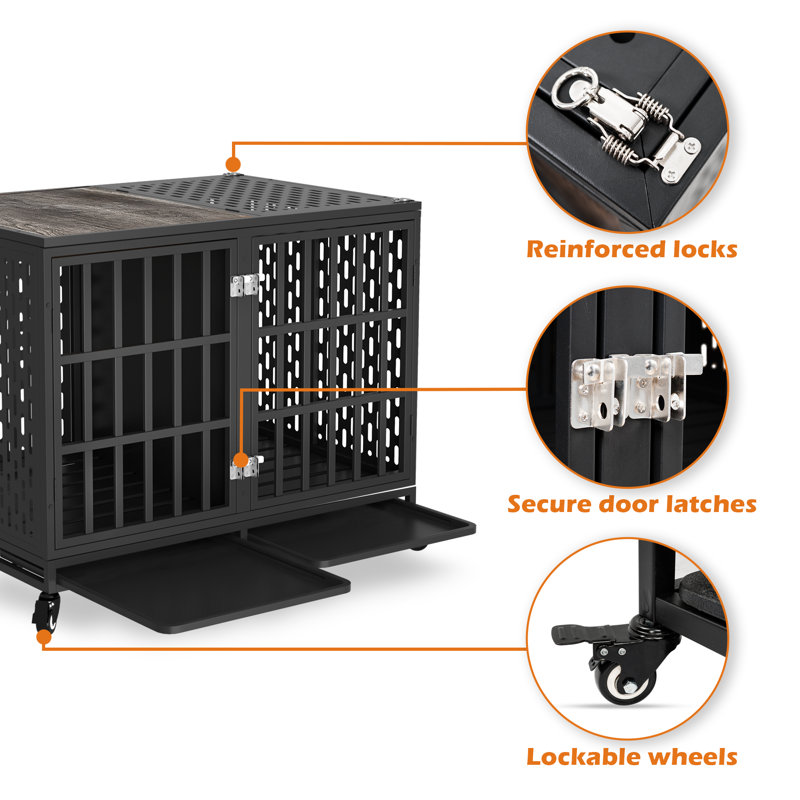 Tucker Murphy Pet Darrek Heavy Duty Dog Crate Kennel for High Anxiety Dogs Pet Cage Indoor Reviews Wayfair Canada